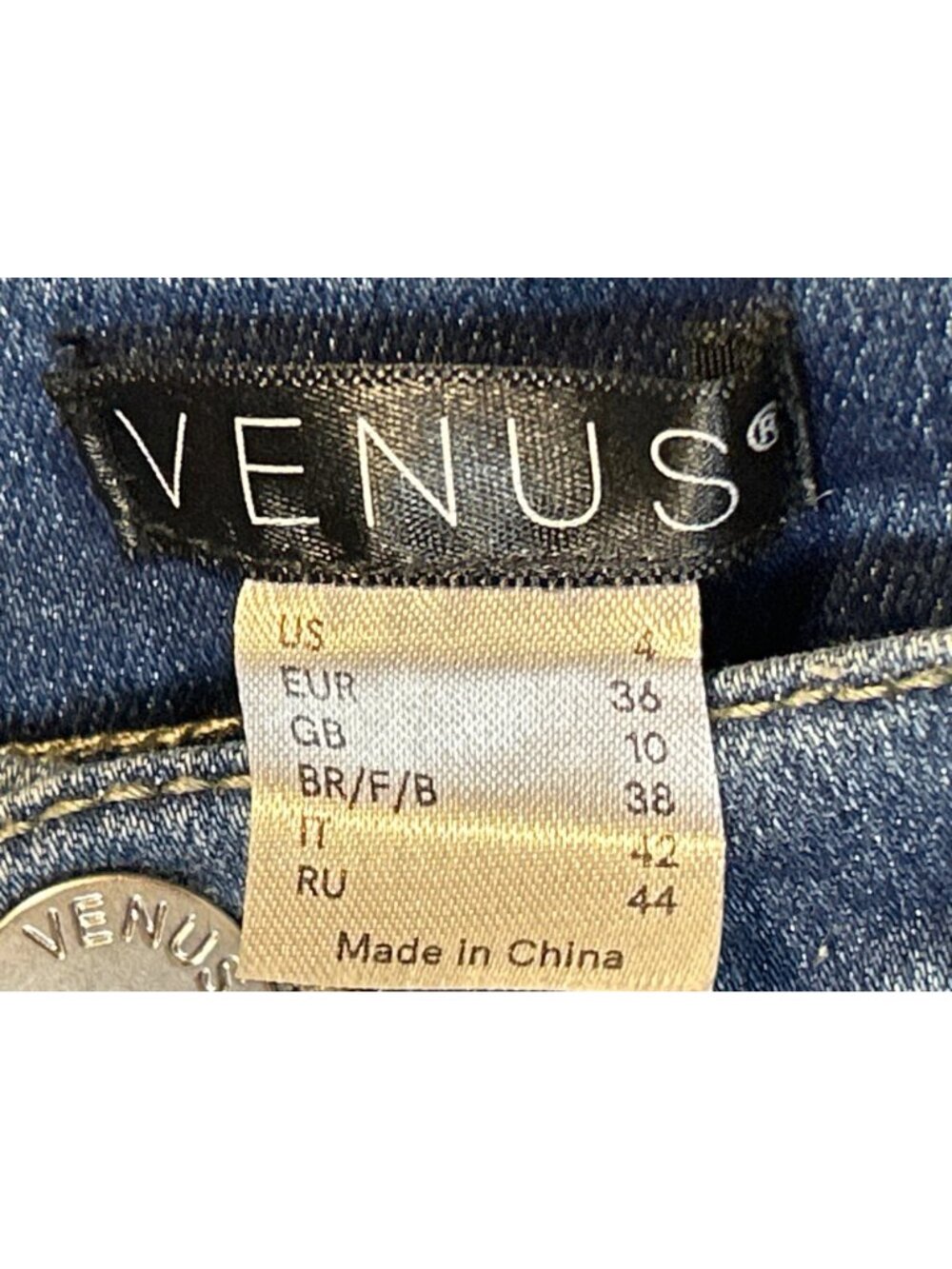 Venus Size 4 Distressed Denim Jeans With Faded Wash And Ripped Detailing - Picture 4 of 7